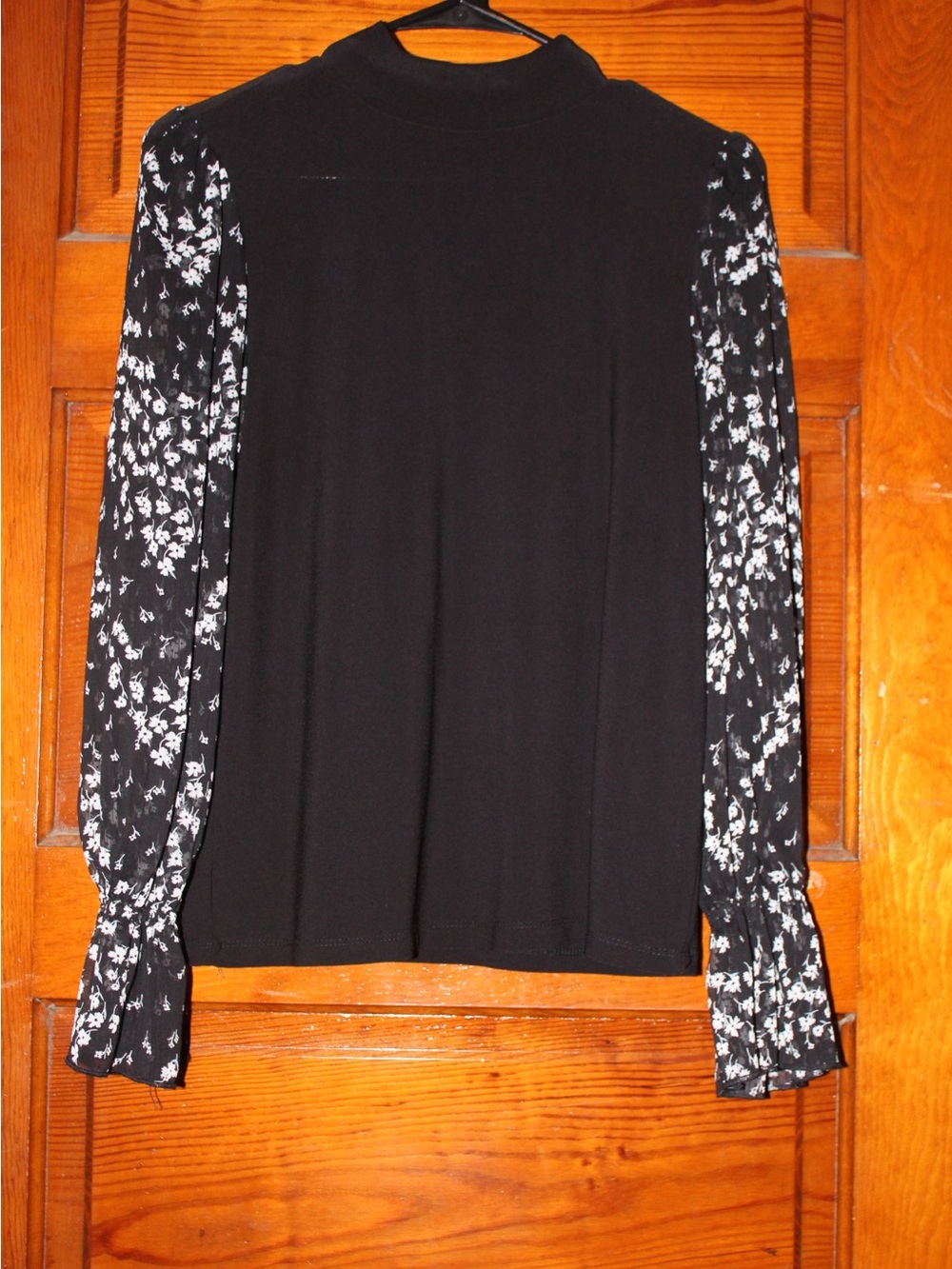 CeCe Black Knit Pullover with Statement Puff Sleeves